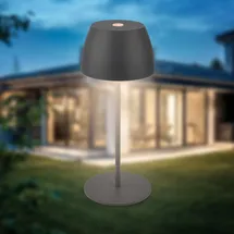 B.K.Licht Mini LED Tischlampe Kunststoff 8x20 cm Akku Dimmbar Anthrazit