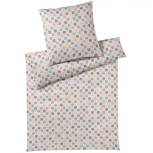 ELEGANTE Scrabble Kariert Beige 135 x 200 cm + 80 x 80 cm