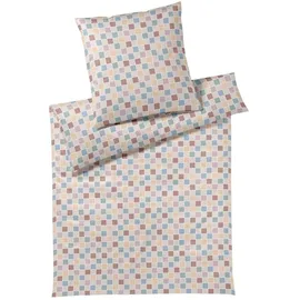 ELEGANTE Scrabble Kariert Beige 135 x 200 cm + 80 x 80 cm