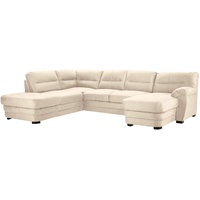 Mivano Wohnlandschaft Royale, Zeitloses Schlafsofa in U-Form mit Bettfunktion, Stauraum und hohen Rückenlehnen, 316 x 90 x 230, Mikrofaser, beige