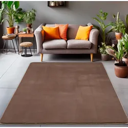 Teppich AYYILDIZ TEPPICHE "LUXY 5200", beige, B:140cm H:13mm L:200cm, Polyester, Teppiche, sehr weiche Oberfläche, pflegeleicht, Kurzflorteppich