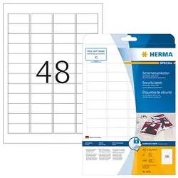 1.200 HERMA Sicherheitsetiketten 4232 weiß 45,7 x 21,2 mm
