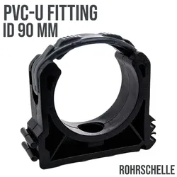 90 mm PVC Klebe Fitting Rohr Schelle Halter Klemme Clip geschlossen