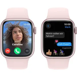 Apple Watch Series 9 GPS 41 mm Aluminiumgehäuse rosé, Sportarmband hellrosa S/M