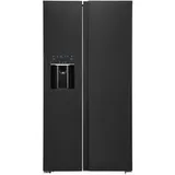 Exquisit SBS520-CF-040E Side by side Kühlschrank, 91 cm breit, 513 L, NoFrost, Ice-Maker, Festwasseranschluss, inoxlook dark