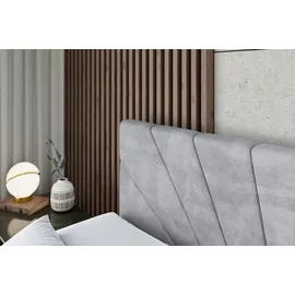altdecor BOXBETT mit Matratze und Lattenrost, - MILTIO - 160x200 cm - H4 - Hellgrau
