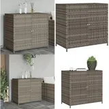 Gartenschrank Grau 83x45x76 cm Poly Rattan - Outdoor-Schrank - Gartenschrank - Stauraum - Gartenorganisation - Wetterfest - Home & Living
