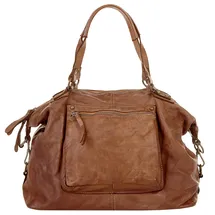 X-ZONE Shopper echt Leder, Made in Italy braun