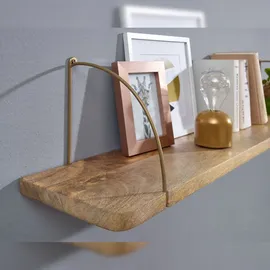 KADIMA DESIGN Wandregal 120 x 25 x 22 cm Braun