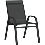 vidaXL Stapelbare Gartenstühle 2 Stk. Schwarz Textilene