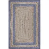 CASAVANI Handgefertigter Jute Geometrischer Bereich Teppich Natürlicher Jute Teppich Geflochtener Stil Outdoor Yoga Garten Teppich Fußmatte, Esszimmer Jute Teppich 120 x 180 cm (4 x 6 Fuß)