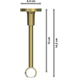 Interdeco GARDINENSTANGE Sonette Santo 100 cm, 1-läufig, 20 mm Ø Messing-Optik
