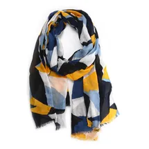 COLLEZIONE ALESSANDRO Schal mit geometrischem Design Geo " in blau | Gr.: onesize