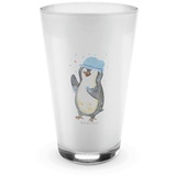 Mr. & Mrs. Panda Glas Pinguin Duschen - Transparent - Geschenk, Latte Macchiato, Neuanfang, Premium Glas, Hochwertige Verarbeitung