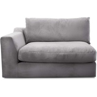 CAVADORE Sofa-Modul "Fiona"mit Armteil links / individuell kombinierbar als Ecksofa, Big Sofa oder Wohnlandschaft / 138 x 90 x 112 / Webstoff silbergrau