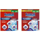 Somat Maschinenreiniger Tabs Anti-Kalk (12 WL), Spülmaschinenreiniger für monatlichen Gebrauch, Reinigungs-Tabs für die Spülmaschine, kein extra Spülgang (Packung mit 2)