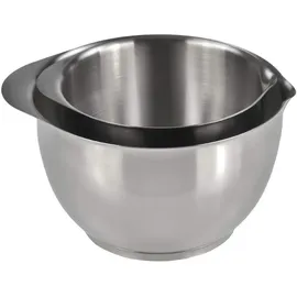Rosti Margrethe Rührschüssel Set, Teigschüssel, Metallschüssel, Servierschüssel, Backschüsseln 2-teilig aus 18/8 Edelstahl + Silber