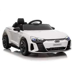 ES-Toys Kinder Elektroauto Audi RS E-Tron, Allradantrieb, Fernbedienung, MP3 weiß
