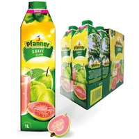 Pfanner Guaven Nektar (8 x 1 l) - 25% Fruchtgehalt – Fruchtnektar im Vorratspack – Getränk aus pinken Guavennektar