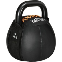 Kettlebell, 8 kg Kugelhantel mit Stahlgriff für freies Gewichtstraining Schwarz