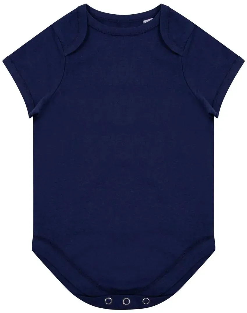Larkwood Kinder Body mit kurzen Ärmeln aus Bio-Baumwolle Baby-Body LW655 navy 12/18 Monate