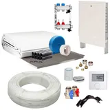 Selfio 80 m2 Set Tackersystem Rollbahn 35 mm WLG 045 16x2 PE-RT Rohr Raster 10 cm 8 Heizkreise LCD Regler 230 V + Zubehör