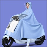 Regenponcho mit Kapuze, wasserdichter Fahrrad-Regenmantel, winddichtes Unisex-Regencape, for Fahrrad, E-Bike, Motorrad, Mobilitätsroller-Regenponcho-Abdeckung ( Color : Blue , Size : 4XL_WITHOUT MIRRO