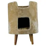 M-Diamant Katzenhaus Katzenhaus Katzenmöbel Katzenmöbel Tierbedarf Katzenhöhlen 45x45x60cm, stabiler Stand durch Holzfüße beige