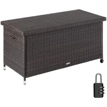 Tectake Auflagenbox Kiruna mit Kunststoffgeflecht, 120x55x61,5cm, 270l