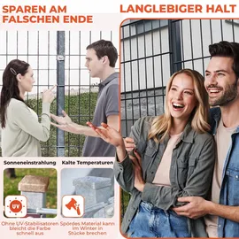 qualinos Pfostenkappe 60×40 mm mit Überstand und Sichherungssteg in Germany