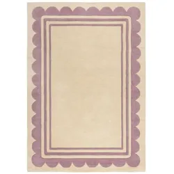 KADIMA DESIGN Wollteppich Handgetuftet mit elegantem Jakobsmuschel-Design | Langlebig & Komfortabel | 160x230cm