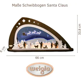 Weigla Schwibbogen LED Santa Claus 66 x 33,8 x 6 cm