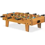 Relaxdays Tischkicker, Hellbraun, Holzwerkstoff, Kunststoff, Metall, 69x60 cm, Spielzeug, Kinderspielzeug, Kinderspiele
