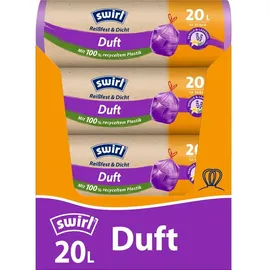 Swirl Duft-Müllbeutel Vanille-Lavendel 20 L Reißfest & Rolle 12 Stück