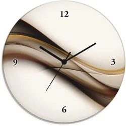 Wanduhr ARTLAND "Welle", braun, T:1,8cm, Wanduhren, wahlweise mit Quarz- oder Funkuhrwerk, lautlos ohne Tickgeräusche