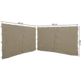 Quick Star 2 Seitenteile mit RV für Pavillon 3x4m Seitenwand Beige ral 1001