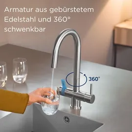 Brita 3-Wege-Küchenarmatur Edelstahl Silber