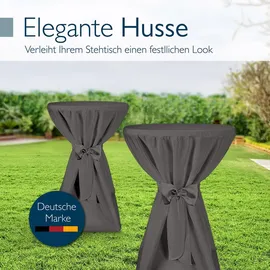 Beautissu Stehtischhusse Premium Anthrazit Ø 70 cm