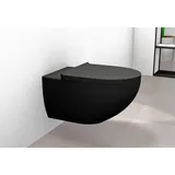 Bernstein E-9030 Wand-WC mit WC-Sitz Schwarz matt spülrandlos