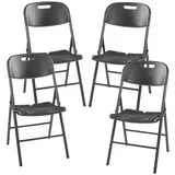 [en.casa] Ljusnarsberg Klappstuhl 87 x 46 x 53 cm schwarz 4 St.
