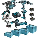 Makita DLX6085TJ (dhr243 + Dhp481 + Dtd153 + Dhs680 + Dga513 + Dtm51 + 3 x 5,0 Ah + Dc18rc + 3 x MAKPAC 3 + Makpac 4)