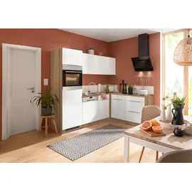 kochstation Winkelküche L-Form 230 cm weiß