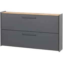 Wohnwert Hängeschuhschrank  Azzura , grau , Maße (cm): B: 145 H: 82 T: 27