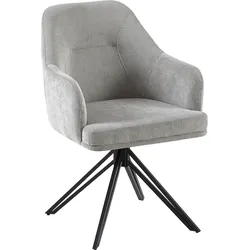 Esszimmerstuhl HOME AFFAIRE "Alaro", grau (grau, schwarz), B:58cm H:87cm T:63cm, Stühle, mit Drehfunktion, Armlehnstuhl