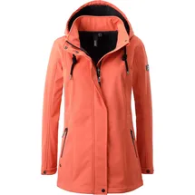 DEPROC activ Softshelljacke DEPROC ACTIVE "WILKIE PEAK WOMEN", Damen, Gr. 44L, orange, 96% Polyester; 4% Elastan, tailliert, gerader Abschluss mit Windstopper,mit verstellbarem Klettverschluss, Jacken Softshelljacke, mit abnehmbarer Kapuze