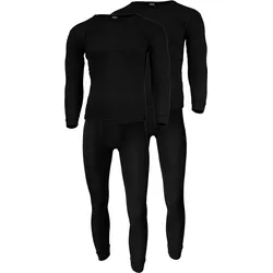 Thermounterwäsche Herren 2er Set | Hemd + Hose | Innenfleece | Schwarz M