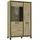 Forte Trondheim Highboardvitrine mit 1 Tür und 1 Glastür, Holzwerkstoff, Artisan Eiche kombiniert mit Schwarz Eiche, 101,4 x 161 x 41,5 cm