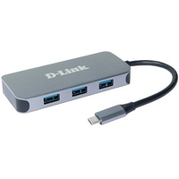 D-Link 6-in-1 USB-C Multiport-Adapter, RJ-45, USB-C 3.0 [Stecker] (DUB-2335)