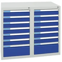 stumpf metall Schubladenschrank Serie Esta 14 Schubladen enzianblau