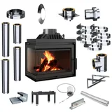 KRATKI SIMPLE Kamineinsatz 8 kW mit verschließbarem Einlass und Schornsteinset